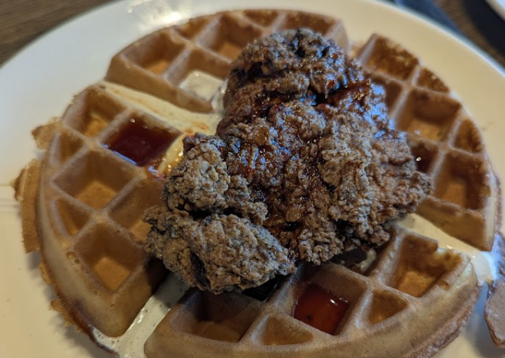 The Bridgewater Modern Grill signature dishes Steak FritesLobster RollChicken and Waffle